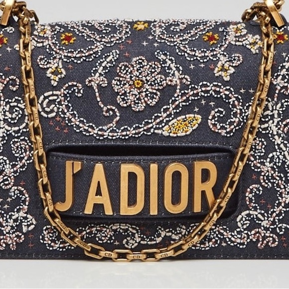 DIOR J’ADIOR Denim Embroidered Crossbody Bag - Picture 11 of 16